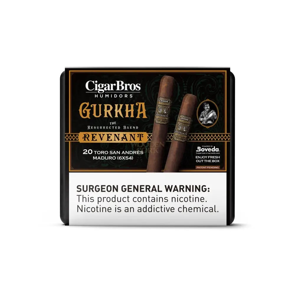 Cigarbros X Gurkha Premium Cigars Set + Personal Humidor By 20X Revenant San Andres Maduro