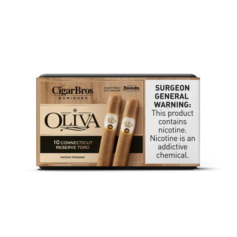 Cigarbros X Oliva Variety Premium Cigars Set + Personal Humidor By 10X Connecticut Reserve Toro