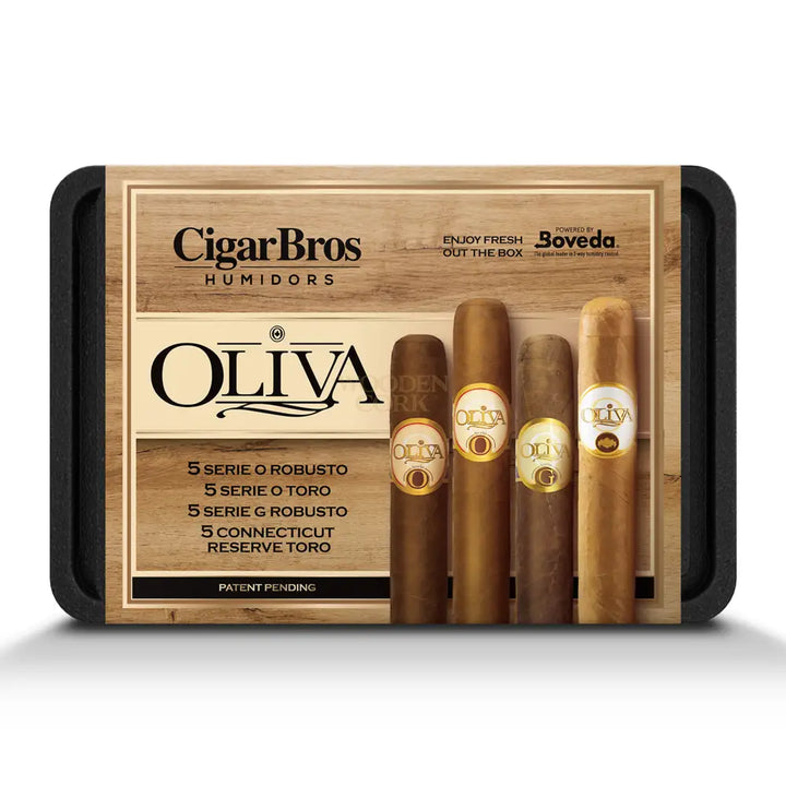 Cigarbros X Oliva Variety 20 Premium Cigars Set + Personal Humidor By