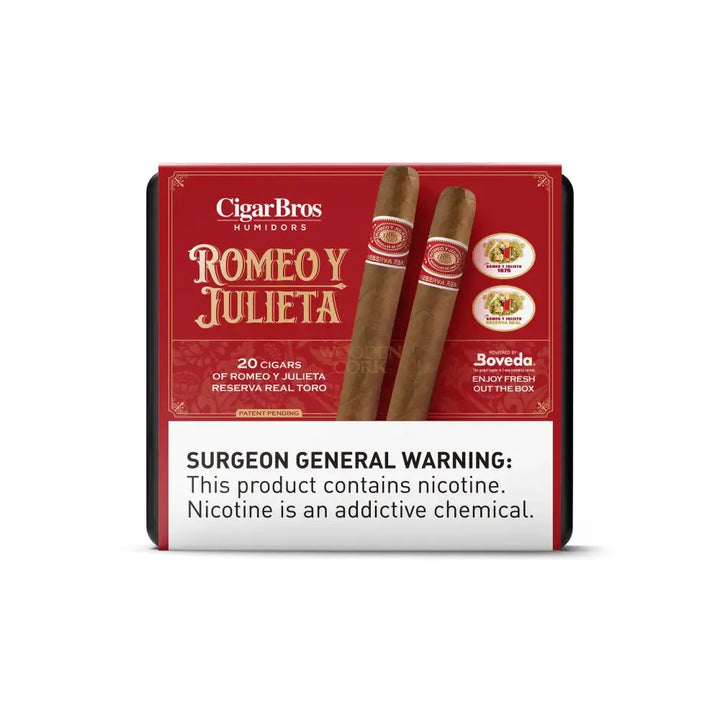 Cigarbros X Romeo Y Julieta Premium Cigars Set + Personal Humidor By 20X Reserva Real