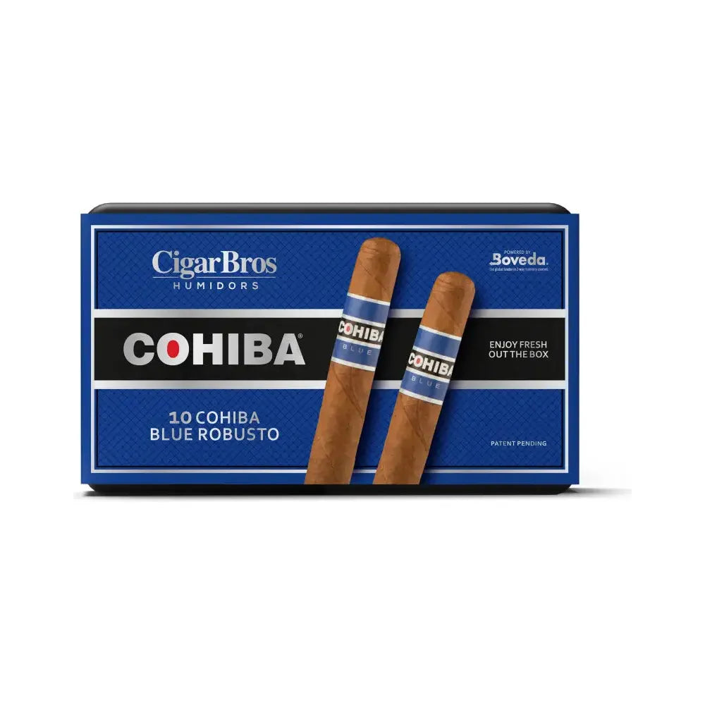 Cohiba Blue Premium Cigars Set + Personal Humidor by CigarBros 10ct Cohiba Blue Robusto + 7% Discount + FREE Humidor