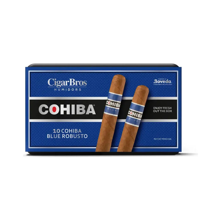 Cohiba Blue Premium Cigars Set + Personal Humidor by CigarBros 10ct Cohiba Blue Robusto + 7% Discount + FREE Humidor