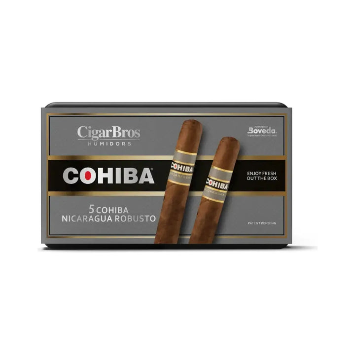 Cohiba Nicaruga Premium Cigars Set + Personal Humidor by CigarBros 5ct Cohiba Nicaruaga Robusto + 5% Discount + FREE
