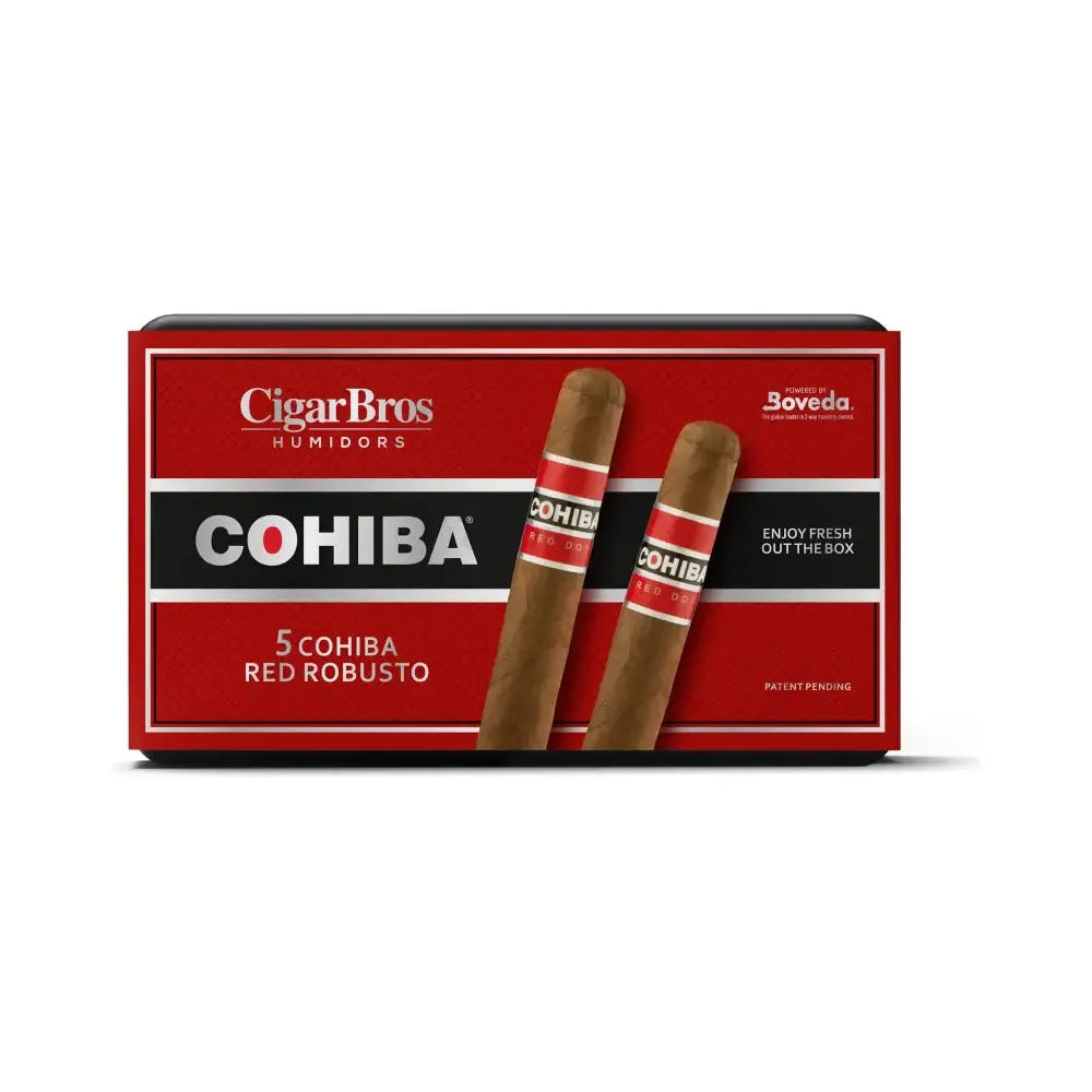 Cohiba Red Premium Cigars Set + Personal Humidor by CigarBros 5ct Cohiba Red Robusto + 5% Discount + FREE Humidor Cigars