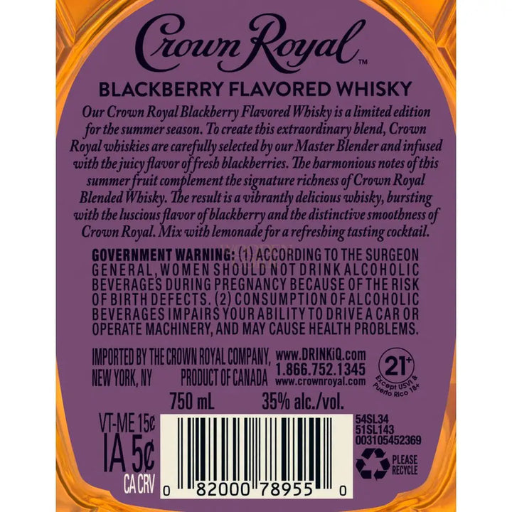 Crown Royal Blackberry Flavored Whisky 3 Pack Whiskey