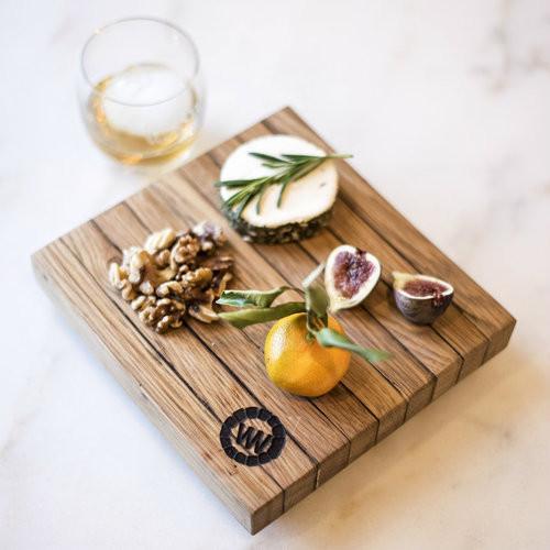 Bourbon Barrel Stave Cutting Board: Square