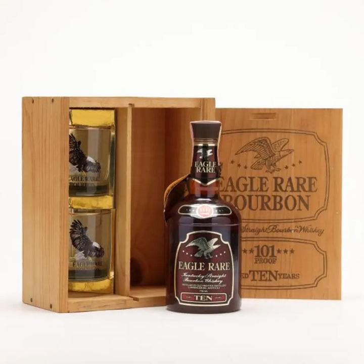 Eagle Rare 101 Proof 10 Year Lawrenceburg Gift Set with 2 Glasses (1984 Release) Whiskey