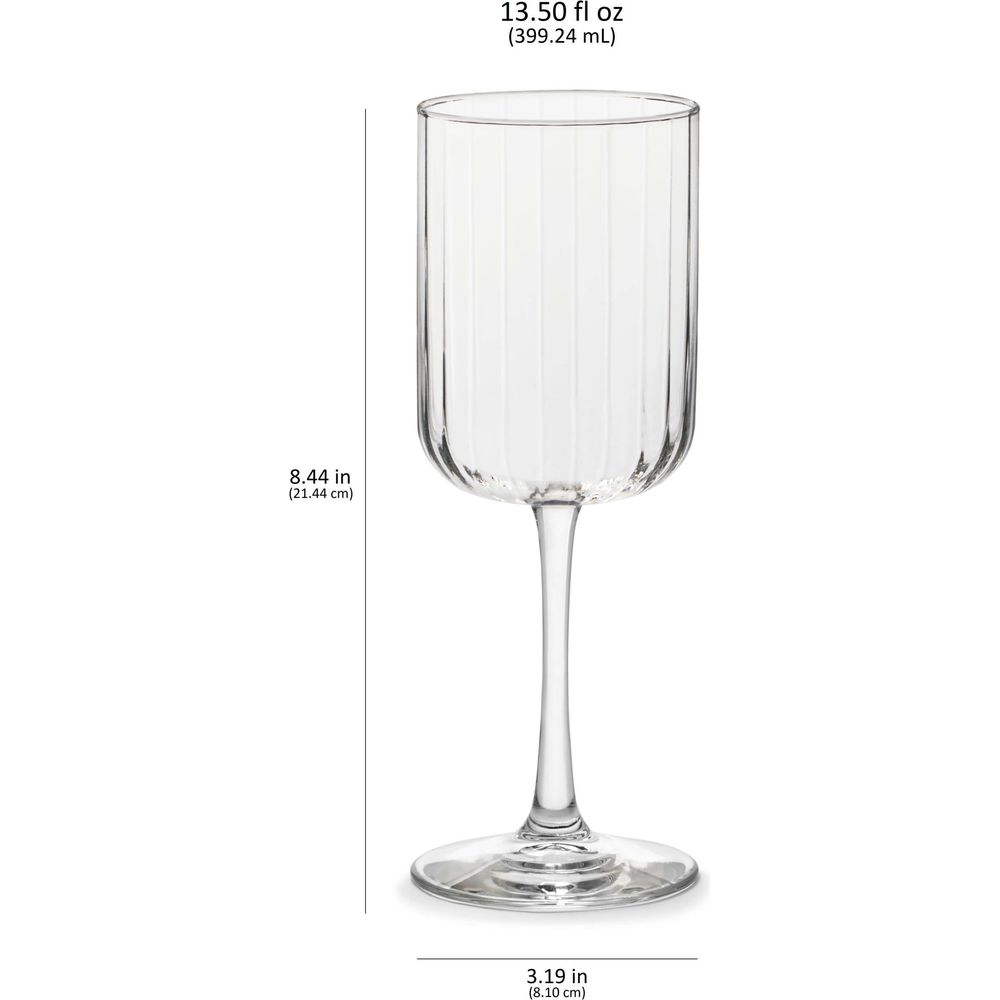 Libbey Paneled All Purpose Wine Glasses, 13.5-ounce, Set of 4
