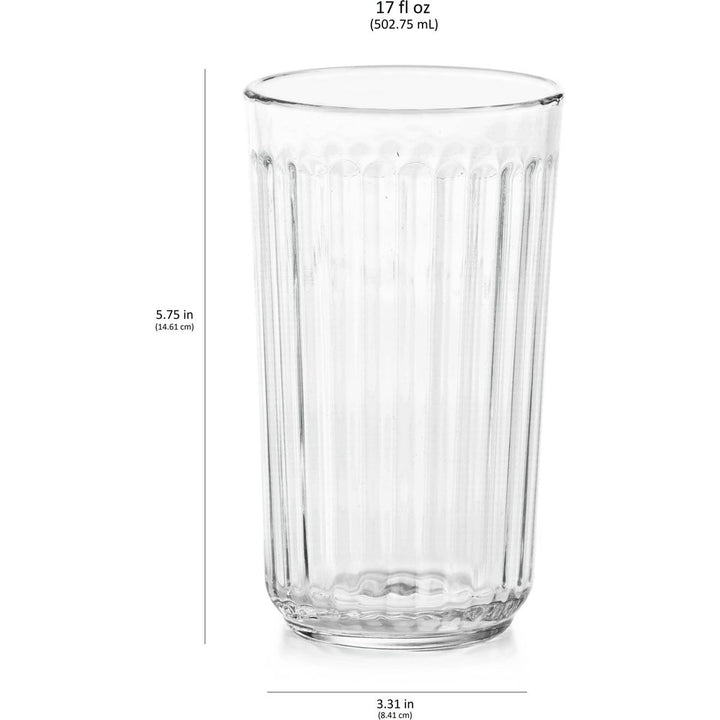 Libbey Paneled Highball Glasses, 17-ounce, Set of 6