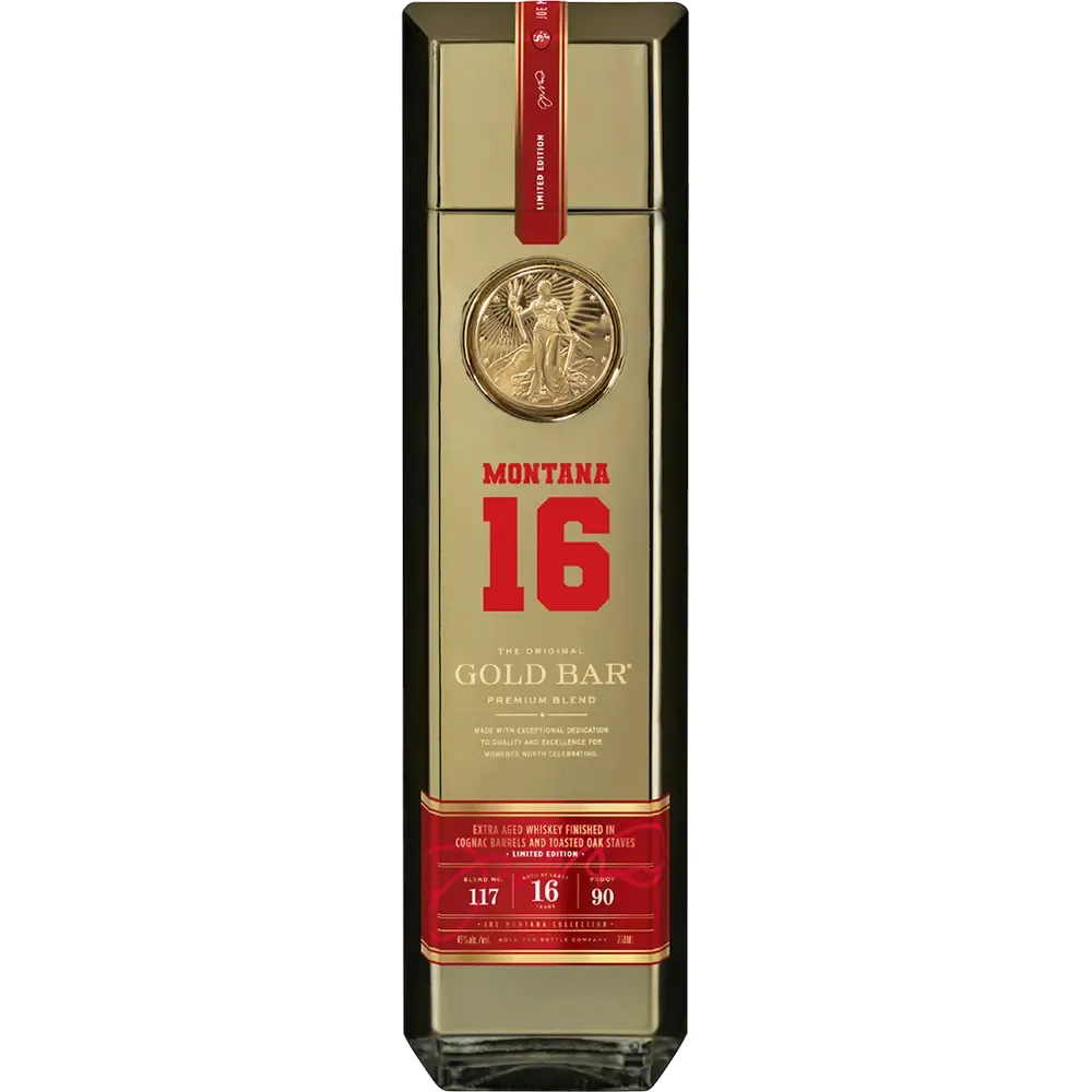 Gold Bar Blended American Whiskey Premium Blend Joe Montana 16 Year