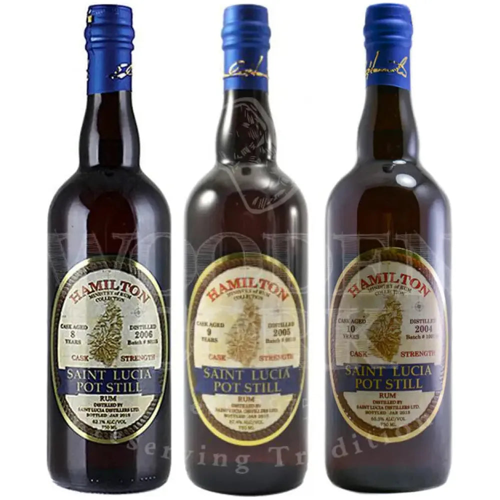 Hamilton St Lucia Cask Strength 8, 9 & 10 Year Bundle - Available at Wooden Cork