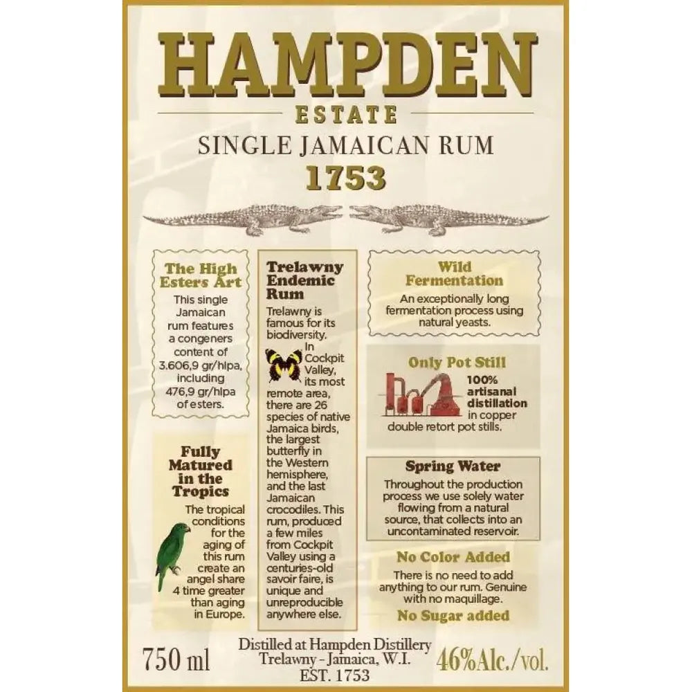 Hampden Estate 1753 Single Jamaican Rum Rum