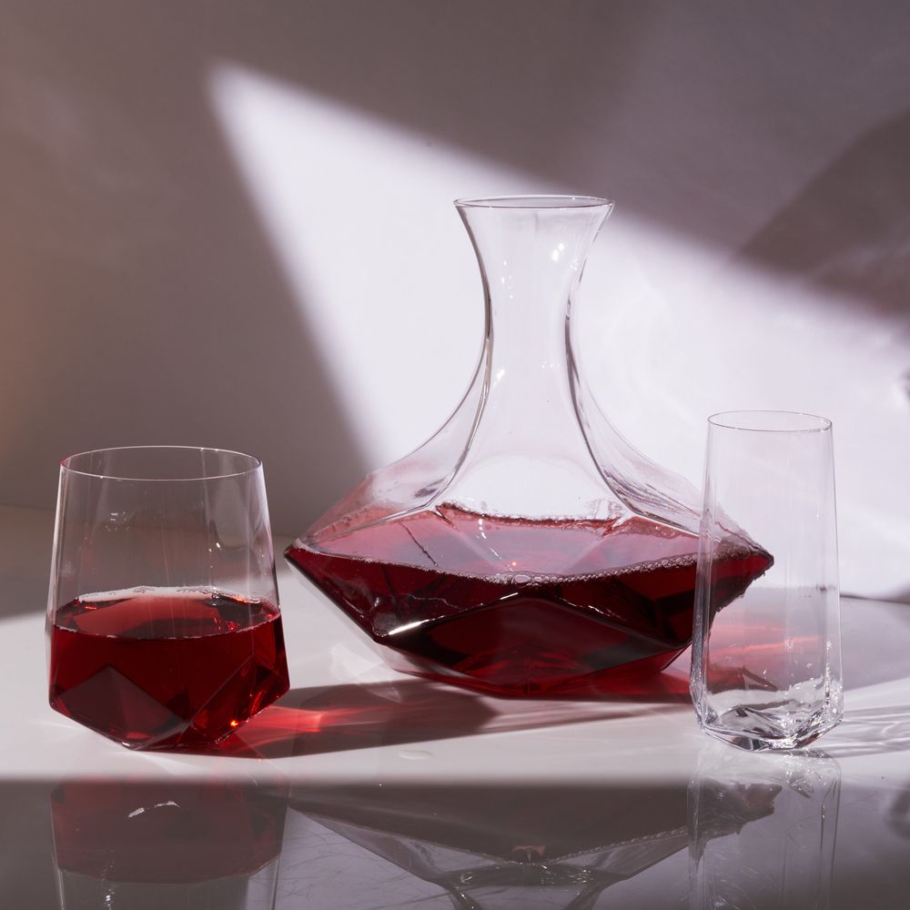 Seneca Faceted Crystal Wine Decanter