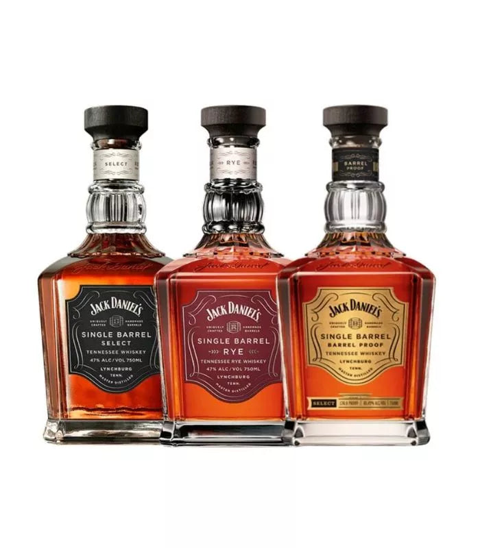 Jack Daniel's Single Barrel Collection bundle three 375ml bottles Select Rye and Barrel Proof