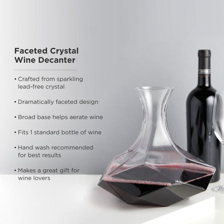 Seneca Faceted Crystal Wine Decanter