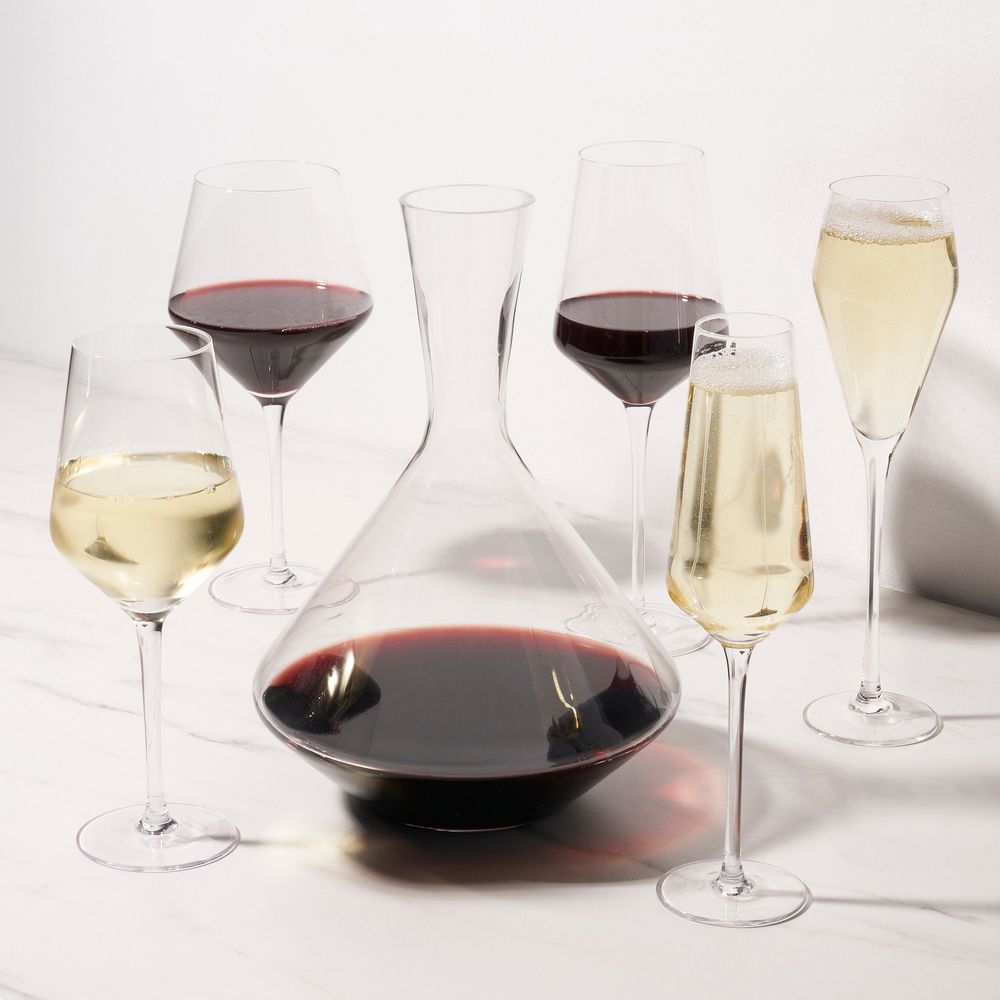 Viski Raye Angled Bordeaux Decanter & Wine Glass - Thumbnail 2