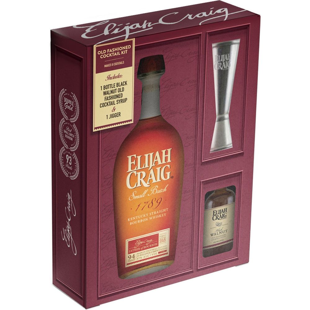 Elijah Craig Bourbon With Old Fashioned Mix & Jigger Gift