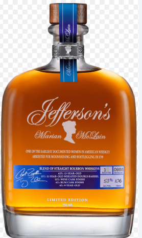 Bottle of Jefferson's whiskey with a clear background