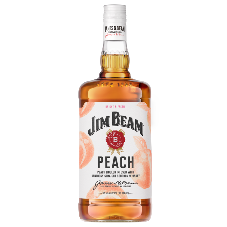 Jim Beam Peach Bourbon Whiskey 1.75L bottle