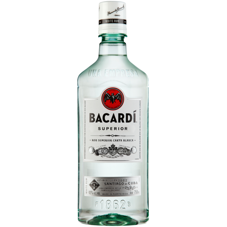 Bacardi Superior Light Rum 750mL bottle