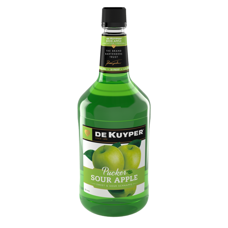 DeKuyper Sour Apple Pucker Schnapps 1.75L bottle