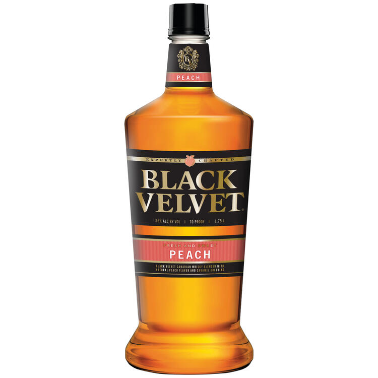 Black Velvet Peach Flavored Whisky 1.75L bottle