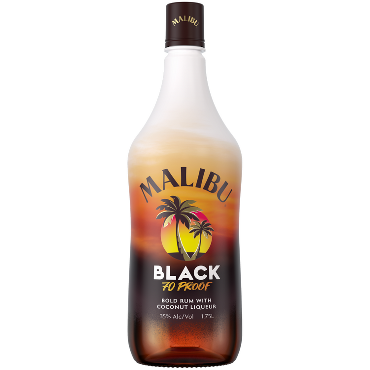 Malibu Black Coconut Rum 1.75L bottle
