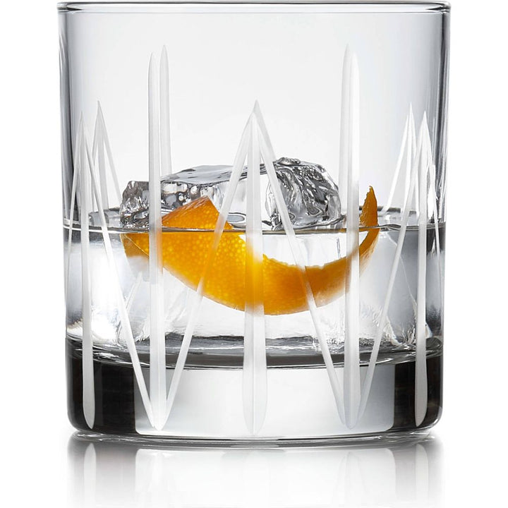 Libbey Cut Cocktails Structure Rocks Glasses, 11-ounce, Set of 4