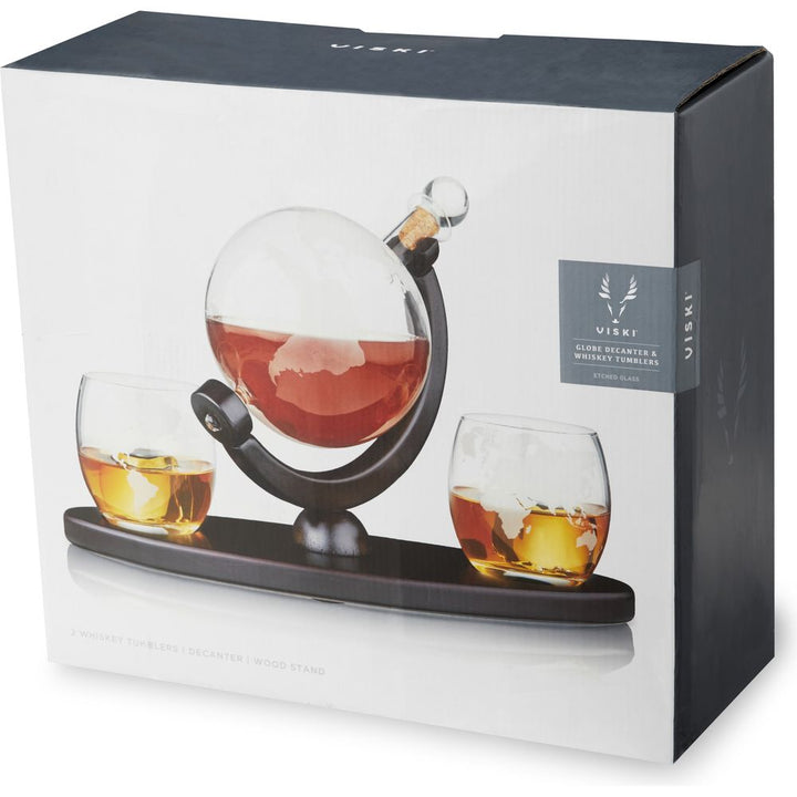 Globe Decanter and Whiskey Tumbler Set