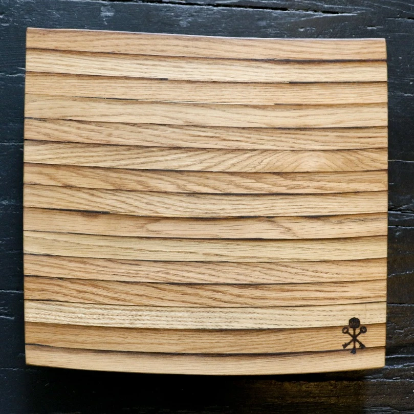 Bourbon Barrel Stave Cutting Board: Large Square