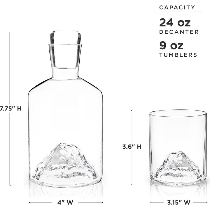 Mountain Crystal Decanter and Tumbler Set