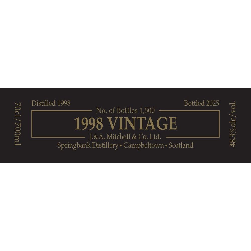 Springbank 1998 Vintage Limited Edition Single Malt Scotch Whisky