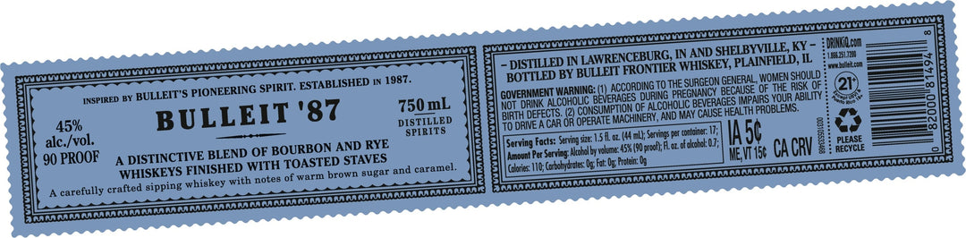 Bulleit '87 Frontier Whiskey 750mL