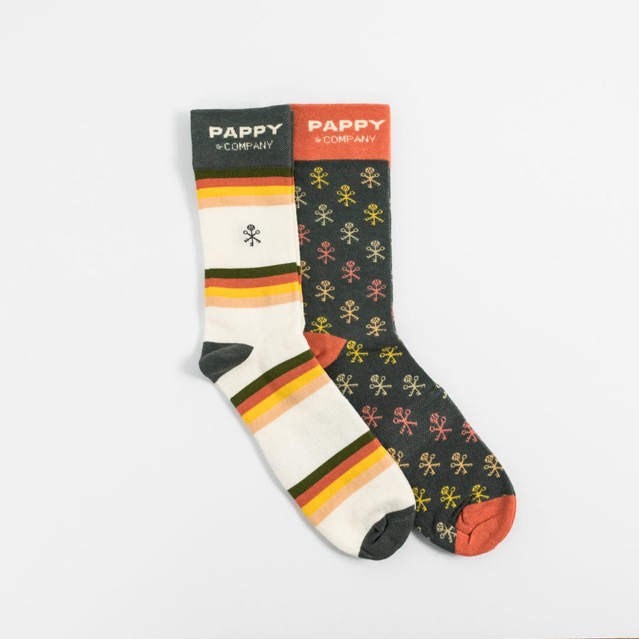 Small/Medium (Women's 6-9.5/Men’s 5-8) Pappy & Company Keys & Stripes Sock Set