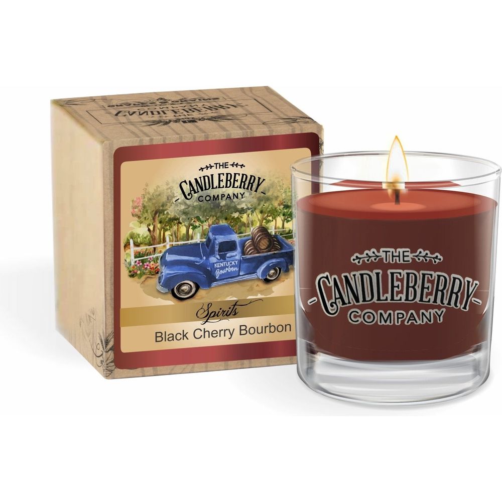 The Candleberry Co. Black Cherry Bourbon™, Rocks Glass Candle