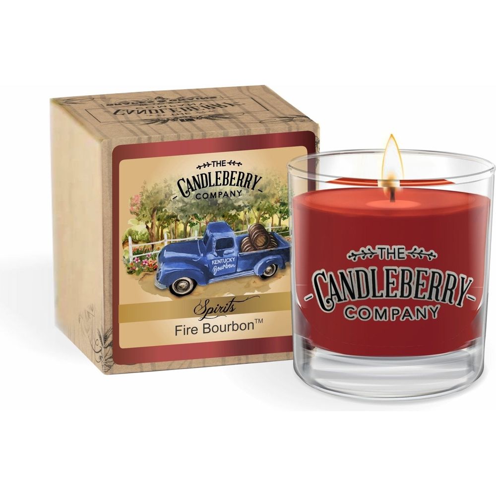 The Candleberry Co. Fire Bourbon™, Rocks Glass Candle