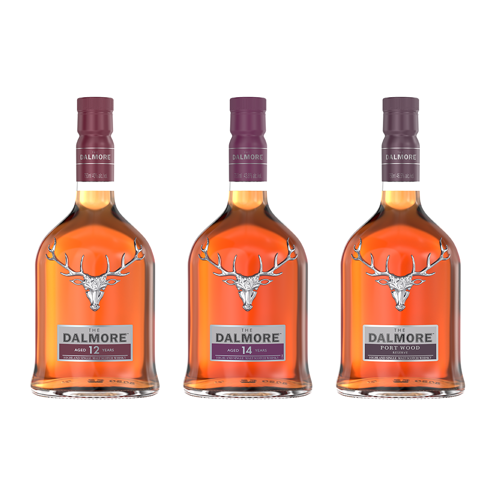The Dalmore 12 Year, 14 Year & Portwood Reserve Scotch Whisky Bundle