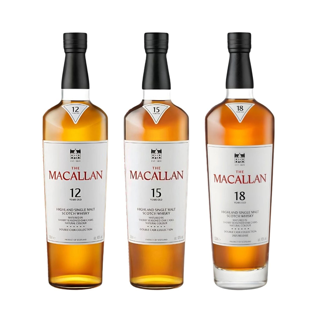 The Macallan Double Cask 12, 15, & 18 Years Old Scotch Bundle