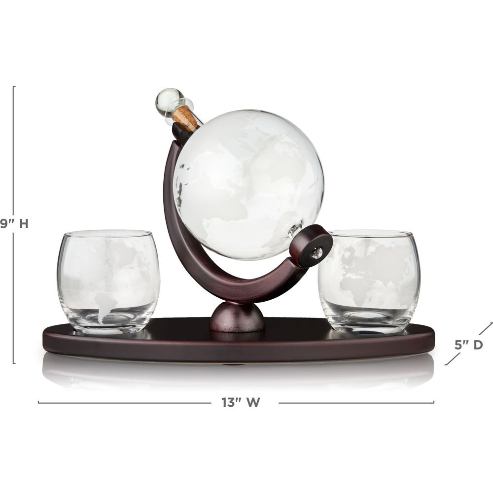 Globe Decanter and Whiskey Tumbler Set