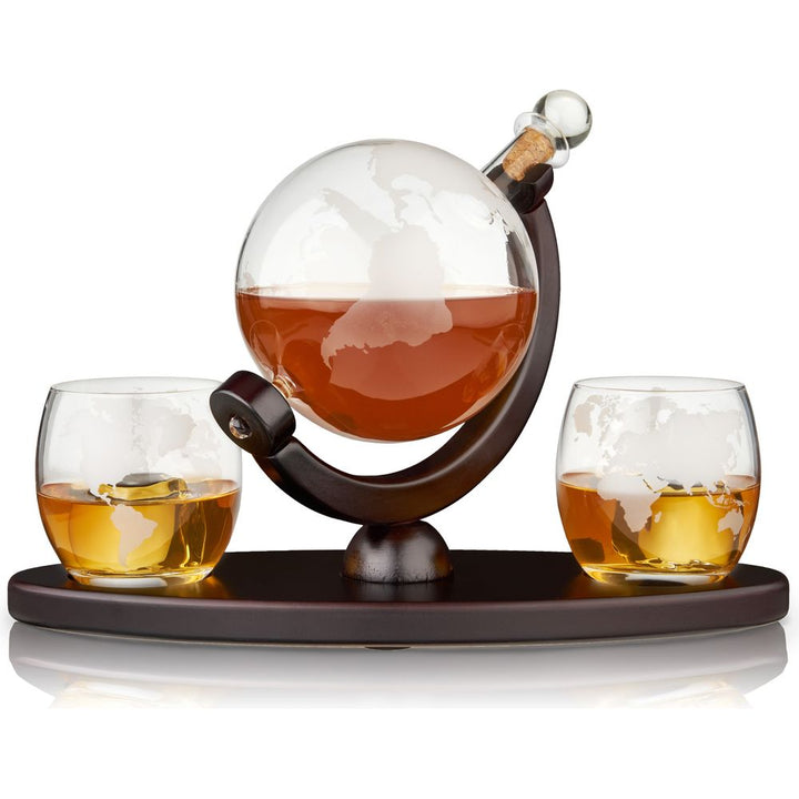 Globe Decanter and Whiskey Tumbler Set