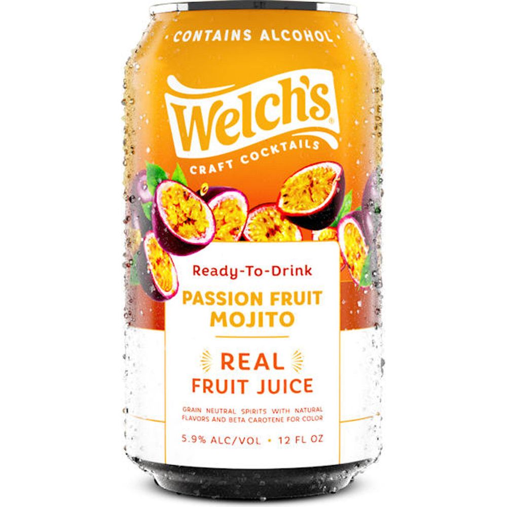 Welch's Craft Cocktails Passion Fruit Mojito Ready-To-Drink 12oz Cans 4 Pack