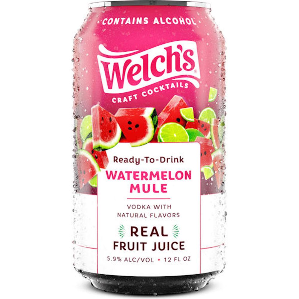 Welch's Craft Cocktails Watermelon Mule Ready-To-Drink 12oz Cans 4 Pack