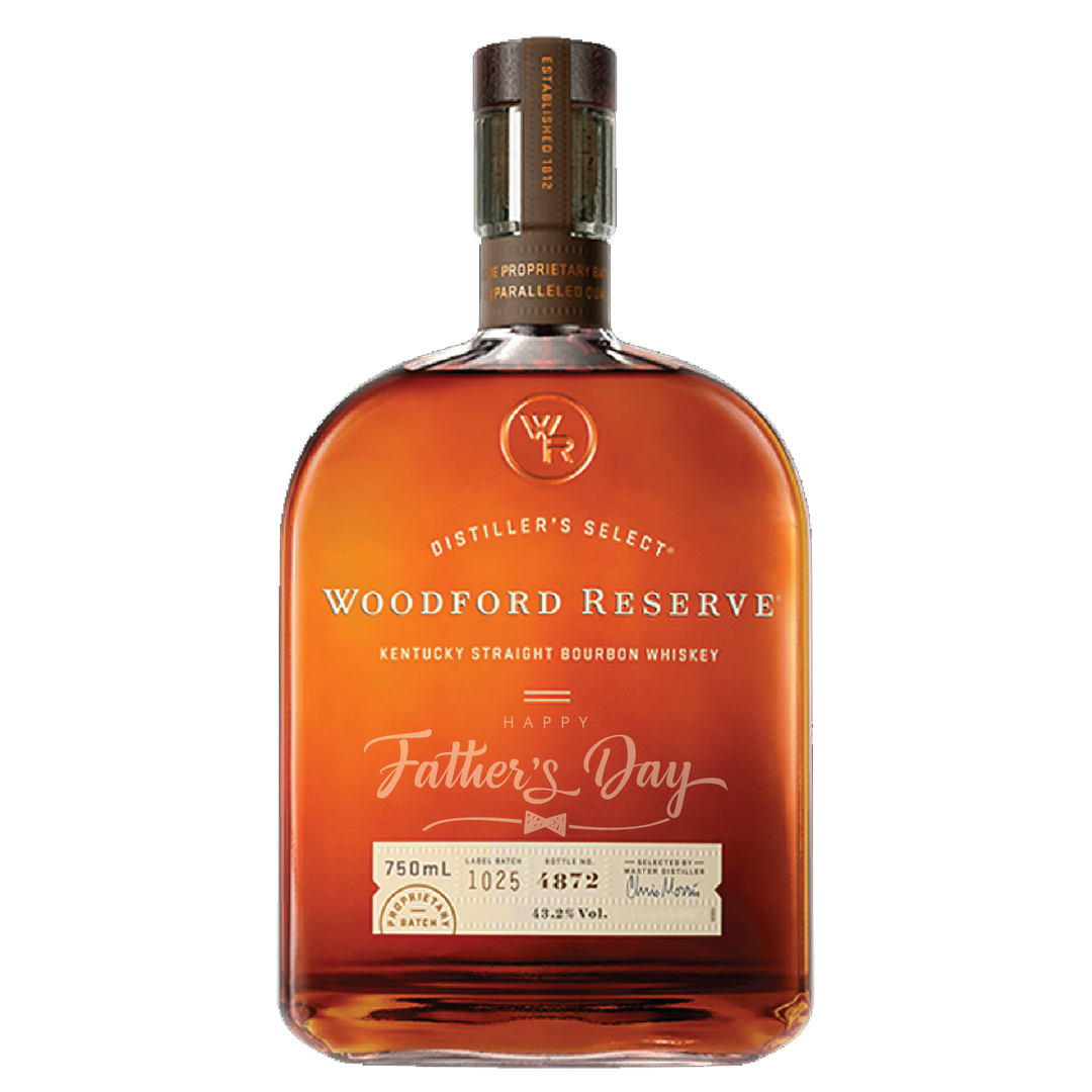 Woodford Reserve Bourbon Happy Father's Day custom engraved gift 750ml bottle