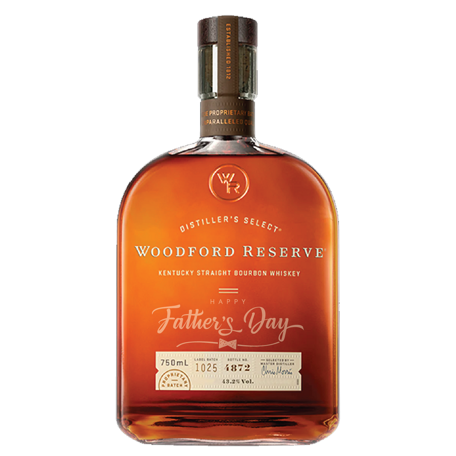 Woodford Reserve Bourbon Happy Father's Day custom engraved gift 750ml bottle