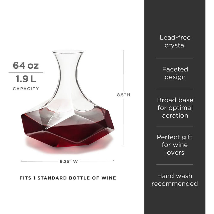 Seneca Faceted Crystal Wine Decanter