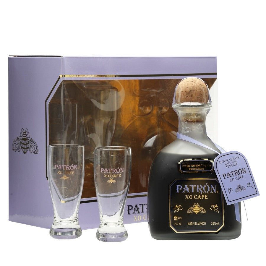 Patron XO Cafe Tequila Gift Set with 2 Glasses