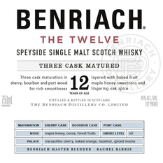 BenRiach 12 Years Old The Twelve Three Cask Matured Speyside Single Malt Scotch Whisky - Available at Wooden Cork