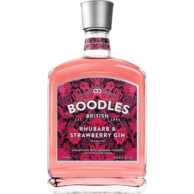 Boodles Rhubarb Strawberry Gin - Available at Wooden Cork