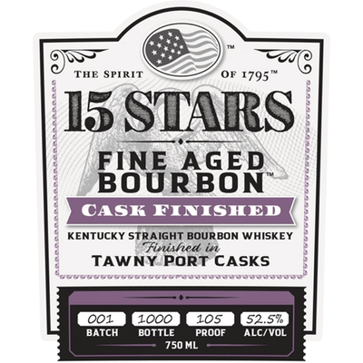 15 Stars Kentucky Straight Bourbon finished in Tawny Port Casks - Available at Wooden Cork