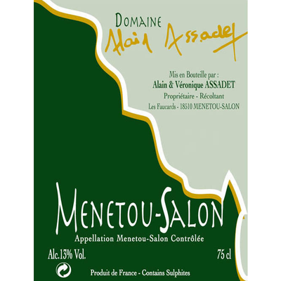 Domaine Alain Assadet Menetou-Salon Sauvignon Blanc 750ml - Available at Wooden Cork